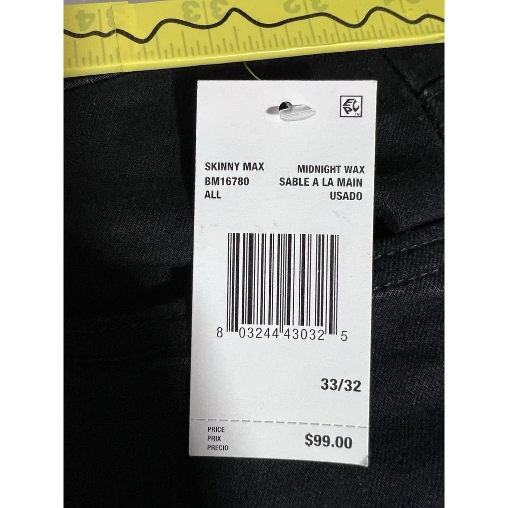 Buffalo David Bitton Skinny Max 33X32 Black Midnight Wax Classic Cowboy Jeans
